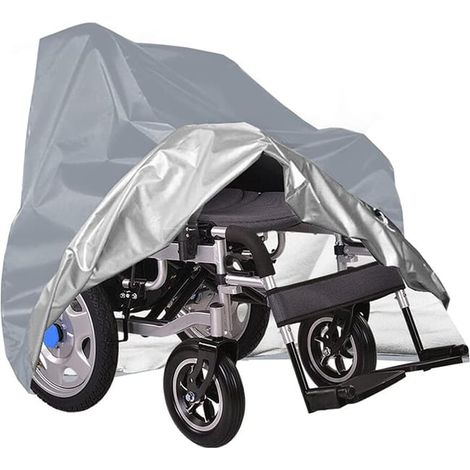 Housse de fauteuil roulant, housse de fauteuil roulant électrique, protection solaire, imperméable, anti-poussière (115x75x130cm) gris (1/5)