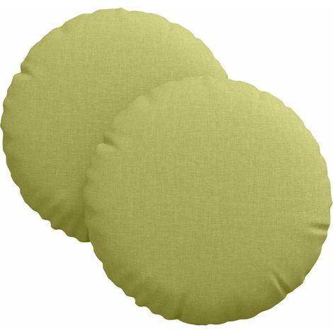 Maison Exclusive - Sitzkissen 2 pcs Hellgrün Ø30 x 13 cm Stoff