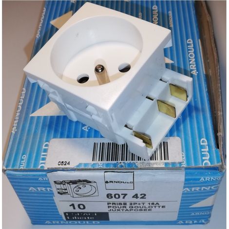 Arnould 60742 2P+E 16A socket for juxtaposed trunking - Liberté series