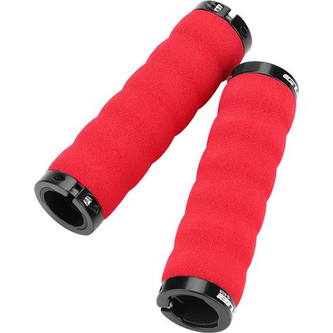 Poignées de guidon GUB antidérapantes et confortables en éponge, verrouillables, pour VTT et vélo de route (rouge) (1/5)