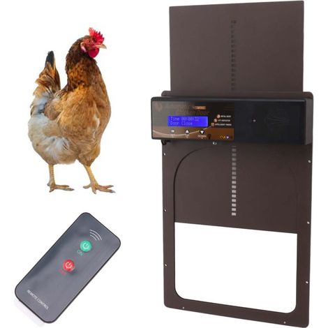 Jeffergarden Porte de Poulailler 100V – Capteur Lumière Minuterie Télécommande, Étanche, Automatique pour Volaille (1/5)