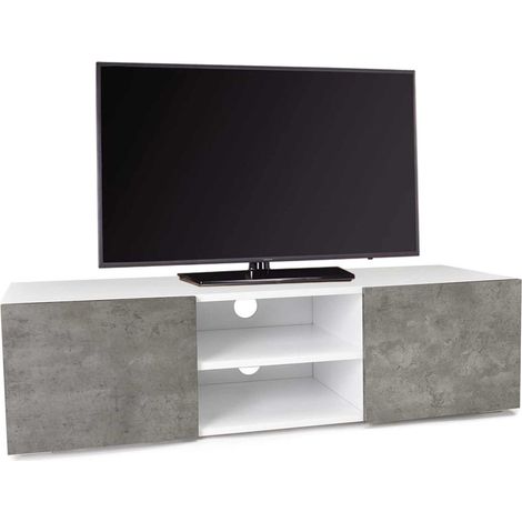 Porta TV ELI bianco con ante effetto cemento (1/5)