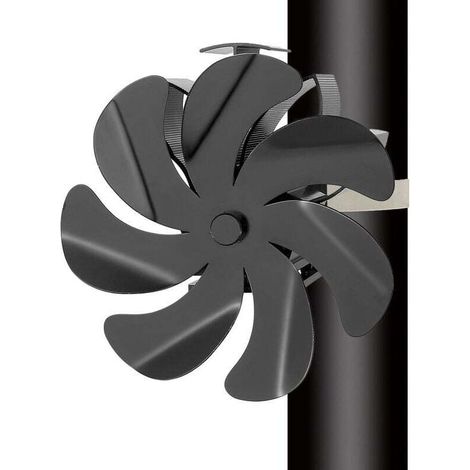 Ventilateur de Cheminée avec Thermomètre - Ventilateur Poele à Bois 7 Pales Silencieux pour Poêle à Bois Cheminée - Fixé sur le Tuyau de Cheminée (1/4)