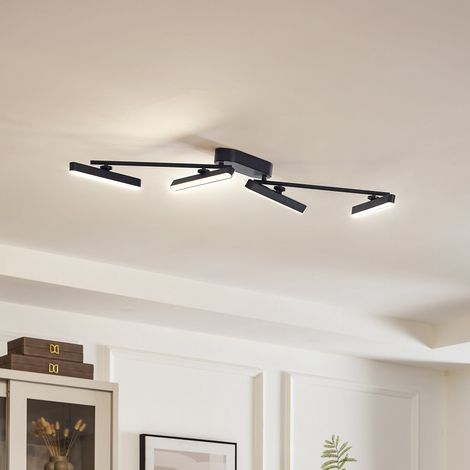 [GEBRAUCHT] Lindby Led Deckenleuchte Eldrin Deckenlampe Deckenlicht 4 Flg. Schwarz Metall B-Ware