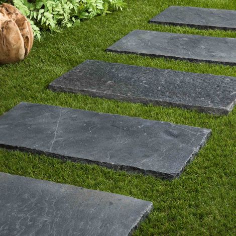 Pas Japonais Pierre Naturelle Tandur - 80x40 cm - Noir (1/4)