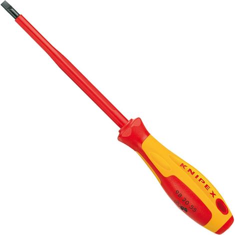 KNIPEX 98 20 80 Giraviti per elettricisti per viti con intaglio impugnatura isolante, in materiale bicomponente, collaudato VDE brunita 295 mm