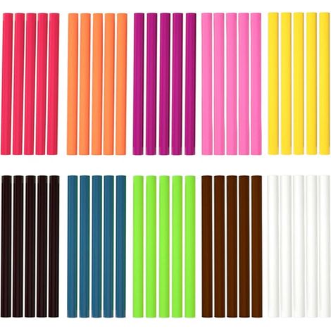 50 Pièces Recharge Pistolet à Colle 7mm Bâtons de Colle Chaude Colle Thermofusible Coloré Bâtons de Pistolet à Colle Chaude Baton Colle Pistolet (1/5)