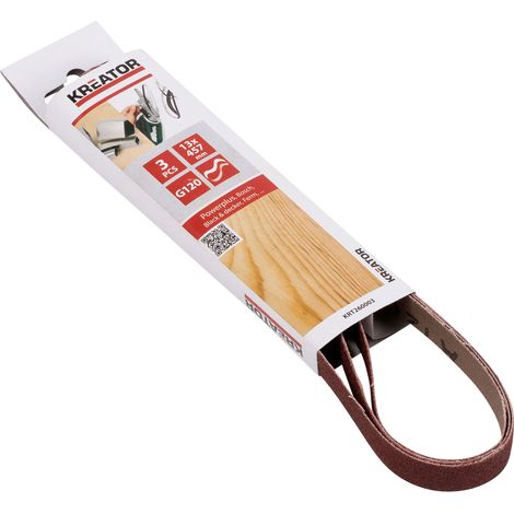 Set di 3 nastri abrasivi - grana 120 - 13 x 457 mm Kreator (1/2)