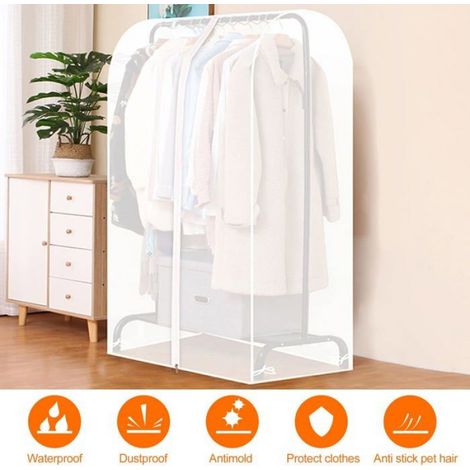 Housse Vetement Penderie Anti Mite Translucide 110cm, Housses de Vêtements avec Zip, Housse Rangement Vetement Penderie (1/5)
