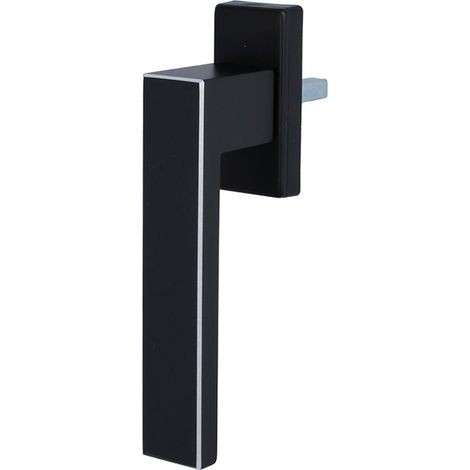Fensterklinke eloxiert-gefräst Deluxe Fenstergriff Schwarz Aluminium Rasterolive (1/4)