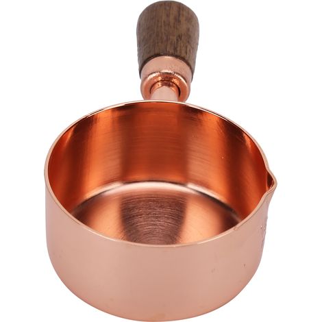 Casserole en acier inoxydable rose doré avec poignée en bois, 60 ml (1/4 tasse) (1/5)