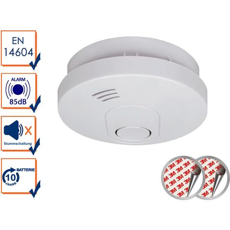 Optischer Rauchmelder mit 10 Jahres Batterie & Magnetklebe-Kit, Alarmmelder 85dB (1/5)