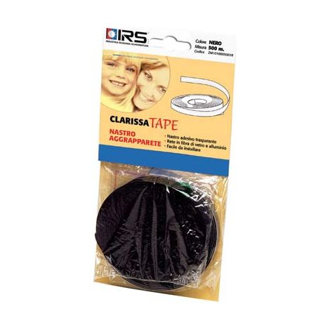 NASTRO AGGRAPPA ZANZARIERA CLARISSA TAPE SELF IRS - ADESIVO NERO ML 5 X RETE FIBRA- 2 pezzi