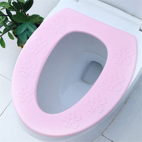 Coussin de Toilette EVA Imperméable et Réutilisable - Doux et Chaud - Accessoire Salle de Bain (Rose Fleuri) (1/2)