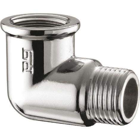 Gomito a 90° maschio/femmina in ottone cromato - Misura 3/8" 00550300CR (1/2)