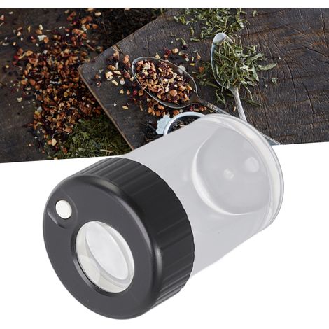 Vergrößerungsglas mit LED – Multifunktionales, wasserdichtes Vergrößerungsglas – Acryl mit 8 LEDs – Löffelpinsel, Datenkabel – Schwarz (für Reisen/Zuhause) (1/5)