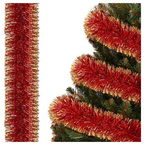 Catena per l'albero di Natale 6m rosso-oro ghirlanda per l'albero, diametro 10cm (1/5)