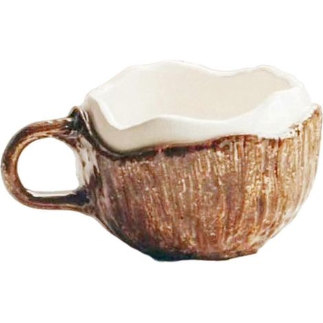 Milchbecher 250 ml, Kokosnussform, für Erwachsene, Kaffeebecher für Kaffee, Saft, Büro (1/5)