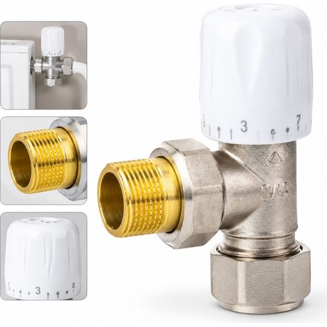1 pc Robinet d'Angle en Laiton pour Radiateur 25 PPR Tube Multicouche 16-20 mm x 6/4 Filete Exterieur Joint Conique 10 x 7,5 cm (1/5)