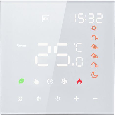 Decdeal Smart Thermostat 16A Digital programmierbares LCD -Touchscreen -Unterbodenheiztemperatur Controller Intelligenter Wand für elektrische