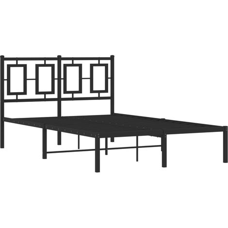 Estructura cama sin colchón con cabecero metal negro 120x200 cm vidaXL (1/4)