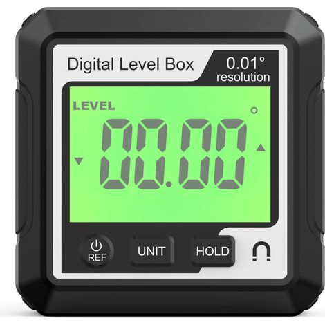Livella digitale, goniometro elettronico, inclinometro con base magnetica, rilevatore di scatole di precisione LCD. (1/4)