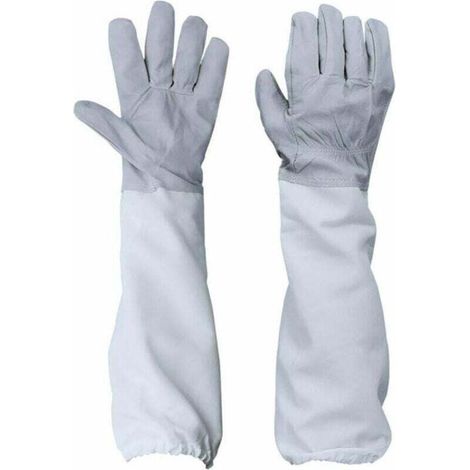 Schützende Imkerhandschuhe aus Schaffell – Komfort und Flexibilität – Robuste Leinenärmel – Verstellbare elastische Bündchen (1/5)
