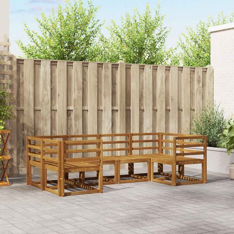 Outdoor-Sofagarnitur 6 pcs Natur Massivholz Akazie (1/5)