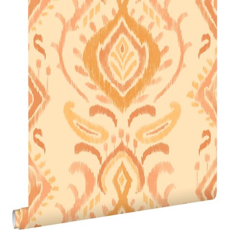 papier peint ornement jaune et orange  - ESTAhome (1/5)