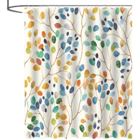 180x180cm wasserdichter Duschvorhang aus Polyester mit Ringen (1/5)