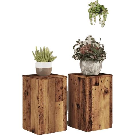 Soportes para plantas, estilo vintage, madera de ingeniería, verde militar (1/2)