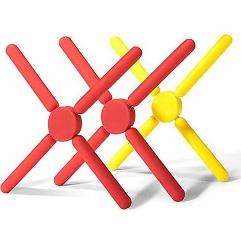 Dessous de Plat - Non spécifié - Pliable en Silicone - 8 pièces - Résistant à la chaleur - Économie d'espace (1/4)