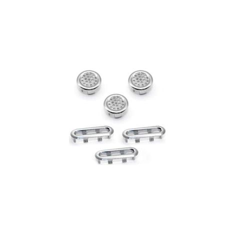 Set di 6 pezzi per copertura di troppopieno per lavello, quadrata e rotonda. La copertura di troppopieno può essere utilizzata in cucine e bagni. Rifinitura e drenaggio del foro del lavello. - Crezuo