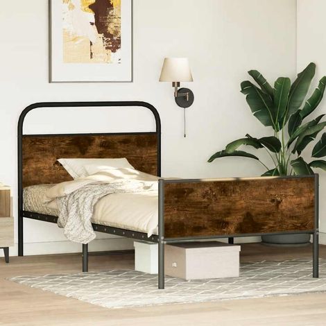Estructura de cama sin colchón 100x190 cm madera roble