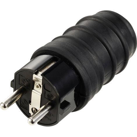 Sygonix SY-6618468 Fiche électrique mâle avec terre TPE 250 V/AC noir IP44 (1/4)