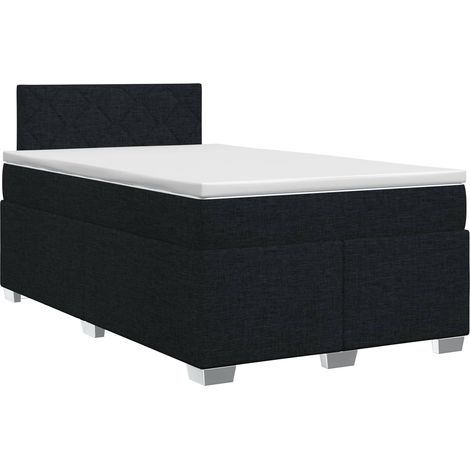 Maison Exclusive - Lit boxspring avec matelas Noir 120 x 190 cm Tissu (1/5)
