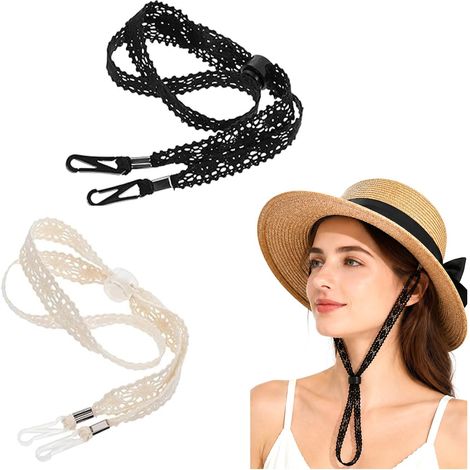 Set mit 2 Hutbändern – Beige und Braun – Weiches Material – Verstellbarer, winddichter Verschluss – Wandern, Angeln, Golf – Universell einsetzbar (1/5)