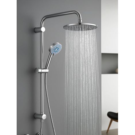1 Colonne De Douche Thermostatique 93,5cm, Laiton, Pommeau Pluie 8 Pouces, Douchette Main, Salle De Bain (1/5)