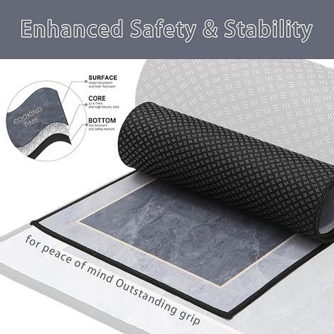 Kitchen Mat, Kitchen Floor Mat, Grey, 40 x 60 x 40 x 120 cm (1/3)