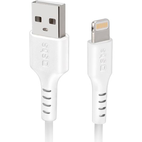SBS TECABLEUSBIP5289W Lightning-Kabel 2 m Weiß