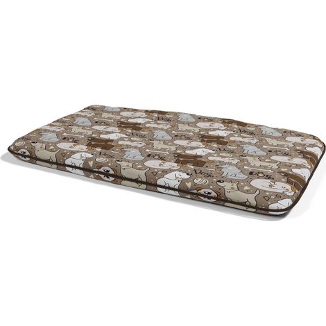 Cuscino Imbottito per Cani e Gatti 60x100 cm in Microfibra Marrone Dogs (1/2)