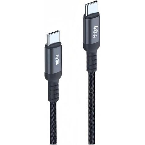 Câble USB-C vers USB-C M2 TEC, charge rapide en tissu 60 W 3 A 1,2 m (1/2)