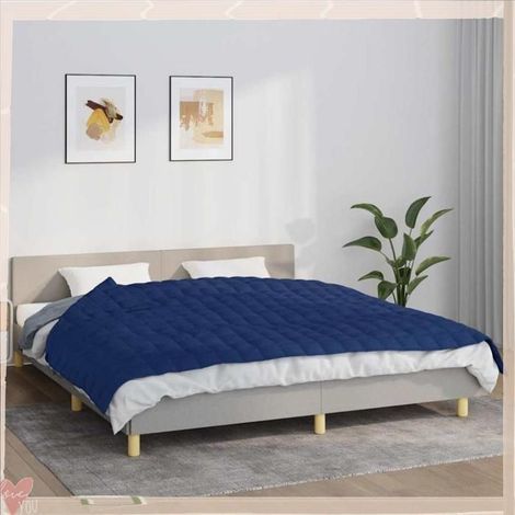 350740 Couverture lestée Bleu 155x220 cm 7 kg Tissu (1/5)