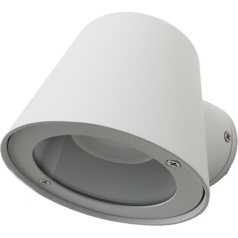 ALPINALUZ Aplique de Pared Exterior IP44 Moderno de Aluminio Blanco con Bombilla GU10 Blanco Cálido incluido para Terraza Balcón Patio (1/5)