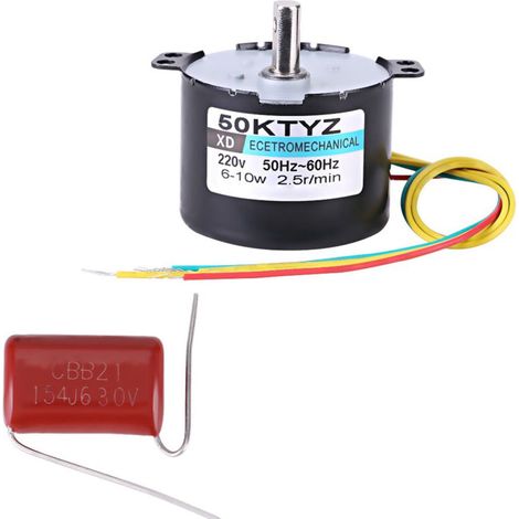 Moteur synchrone à aimant permanent AC220 V 10 W 0,5 A, rotation horaire/antihoraire 2,5 tr/min (1/5)