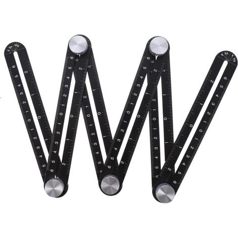 Règle pliante pour carrelage, règle à six voies, outil de création de gabarits de perçage pour carrelage, ouvre-trou pour carrelage, alliage d'aluminium et plastique