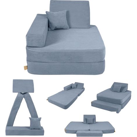 Angelove Fauteuil pliant pour enfant à partir de 1 an et matelas de jeu - Turquoise