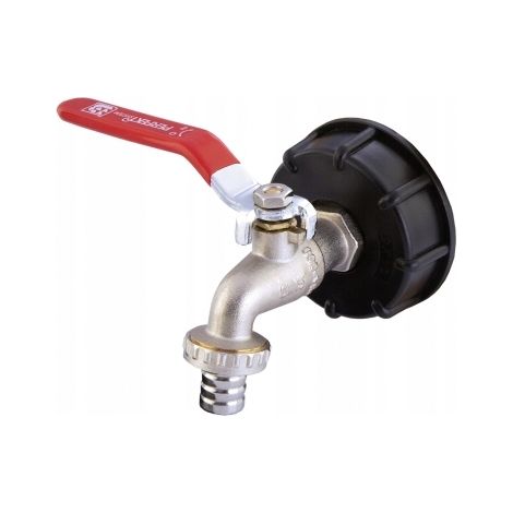 Vanne de prise de force 3/4" - pour cuve IBC 1 000 L - en laiton - résistante aux intempéries et robuste (1/3)