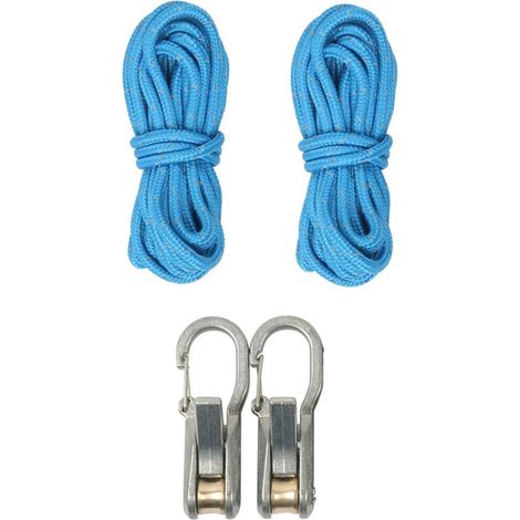 Lot de 2 cordes avec tendeur à rouleau pour un nouage facile et sûr. Boucle rétractable robuste. Idéal pour le camping, la navigation de plaisance, le rangement à domicile et les activités de plein ai (1/5)