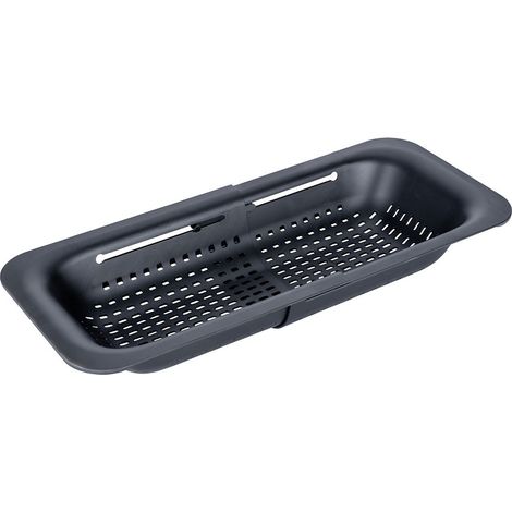 Wenko – Passoire égouttoir extensible 37-50cm – Plastique antibactérien – Lavage fruits et légumes – Cuisine extérieure (1/10)